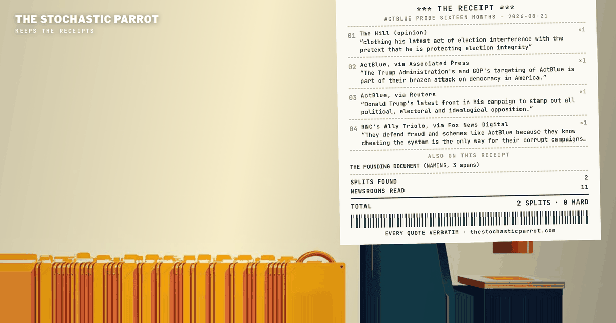 Every checkable fact has settled; the label for the whole business has not moved an inch in sixteen months.