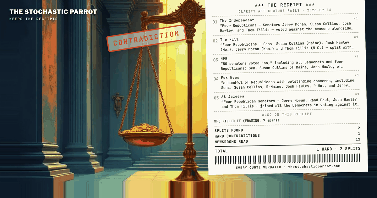 The Clarity Act Stalled 49-50, and the Corpus Cannot Agree Who the Fourth Republican Was
