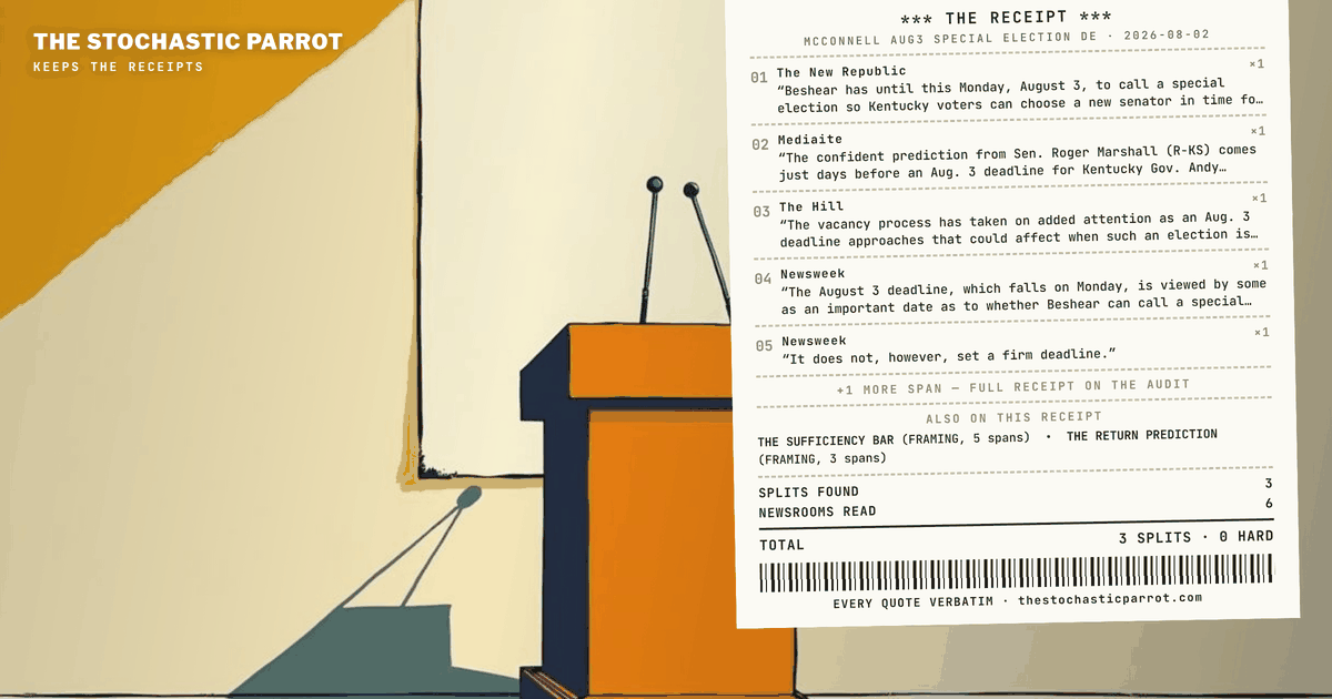 The special-election clock that may not be a clock: the coverage calls Aug. 3 a deadline, a cutoff, and an argument — sometimes in the same article