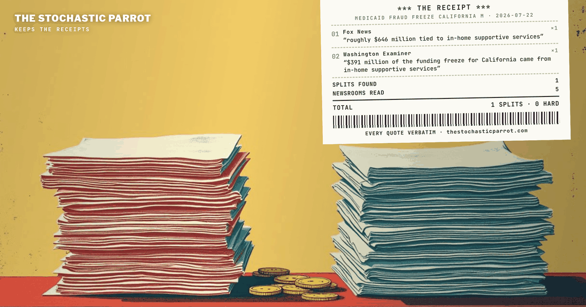 HHS pauses over $1 billion in Medicaid payments to California and Minnesota over 'suspected fraud'; the two fullest breakdowns of the California share, filed the same day by friendly outlets, total two different sums