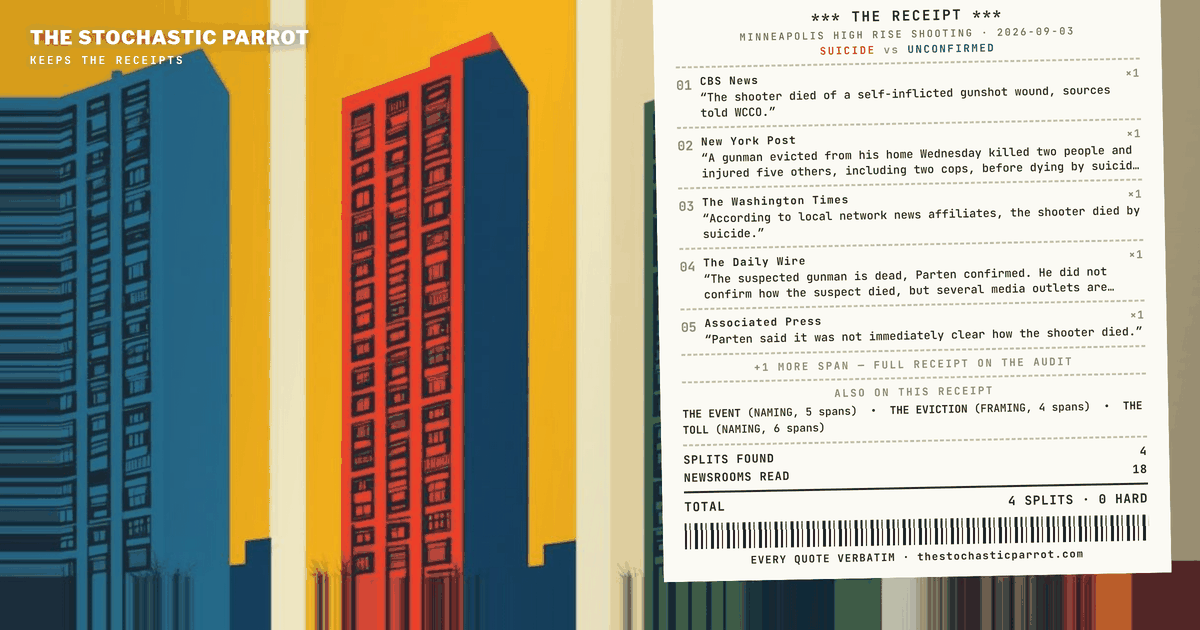 Eighteen newsrooms on one apartment tower agree on the numbers. What moved was the naming, and the confidence each newsroom lends a source's word.