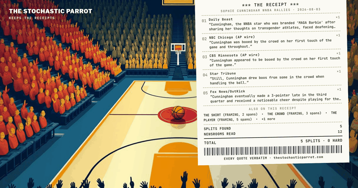 Sophie Cunningham calls herself "very much in the middle" — and eleven newsrooms still can't agree what the crowd did at her third straight road-game rally: a roaring boo, a hedge, and a cheer
