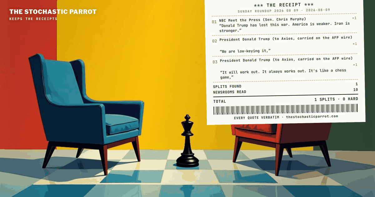 Sunday Roundup: two men booked twice, one war on every couch — graded a loss on NBC, "like a chess game" by phone
