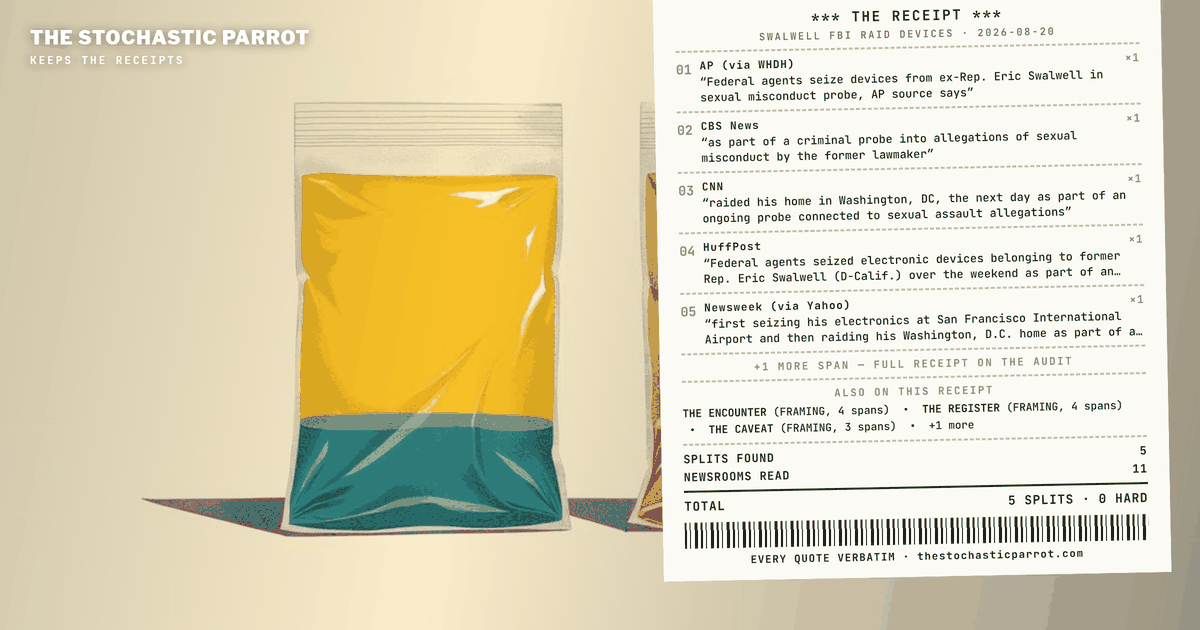 Eleven files carry the two warrants; the two days go uncontradicted across the set, and the files diverge on the probe's name, the airport encounter, the man's standing, and the charges that do not exist