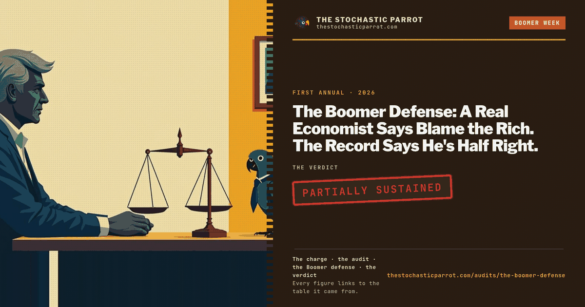 The Boomer Defense: A Real Economist Says Blame the Rich. The Record Says He's Half Right.