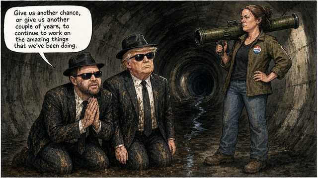 An earlier draft of this cartoon, step 4 of 5. Click to zoom.